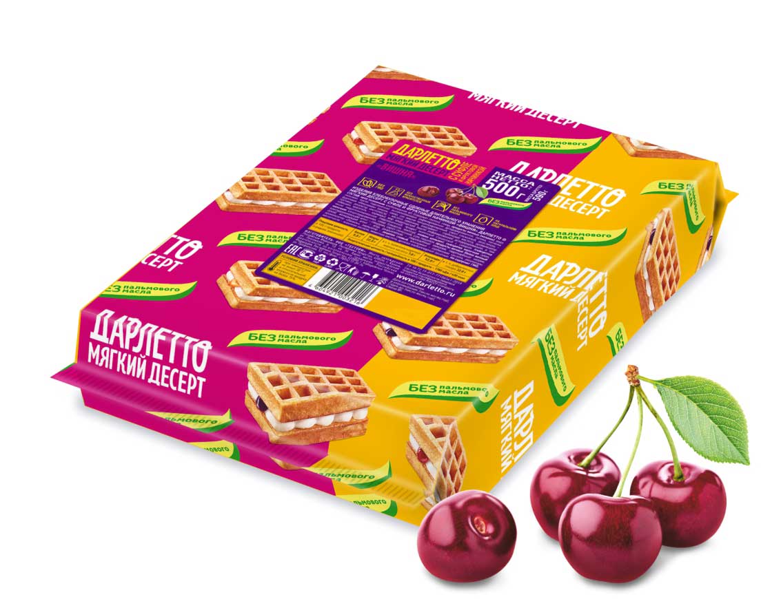 Мягкий десерт с суфле и фруктовой начинкой «Вишня» 500 г