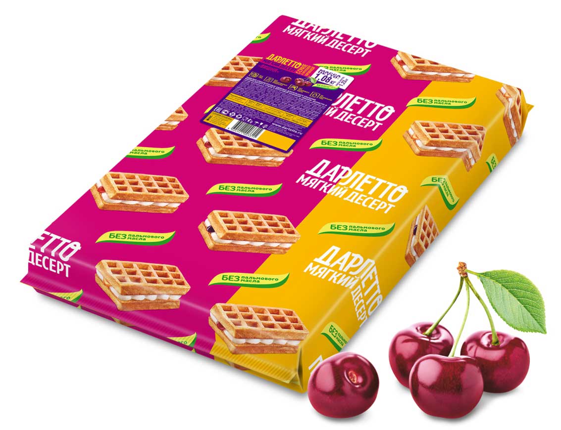 Мягкий десерт с суфле и фруктовой начинкой «Вишня» 1,08 кг