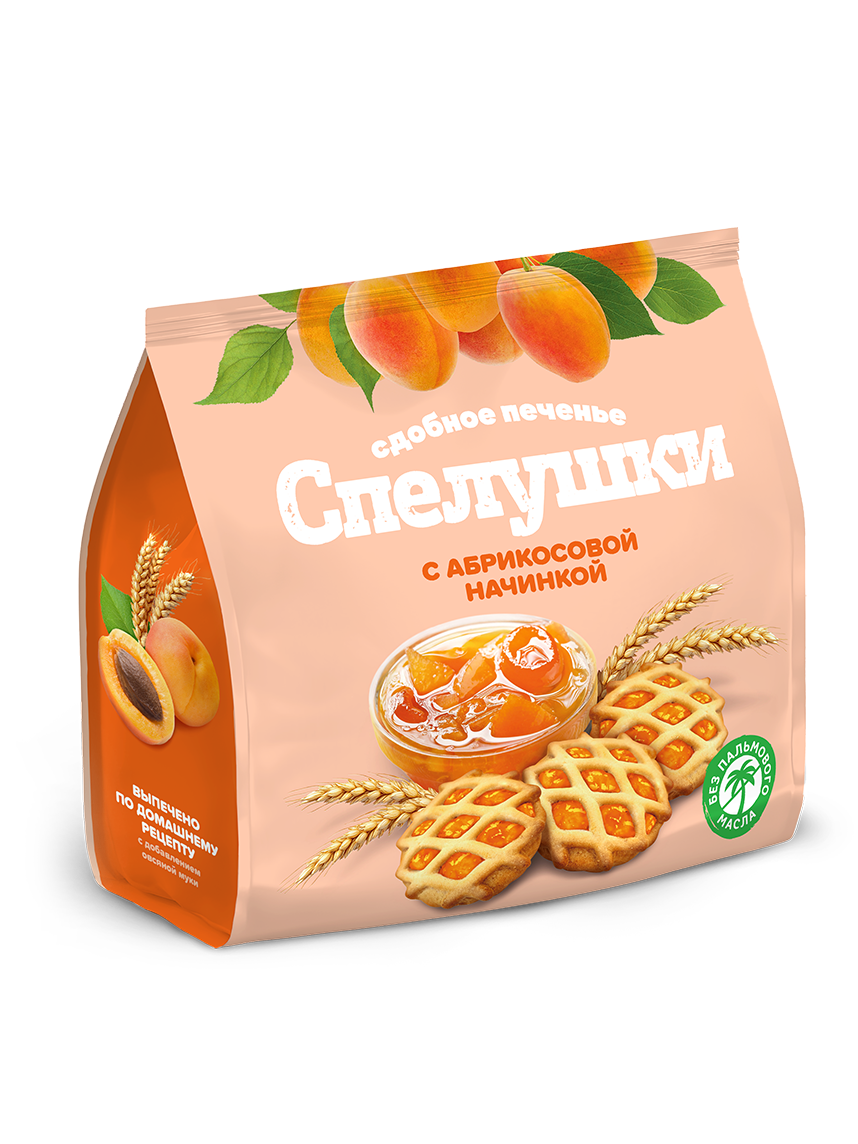 Сдобное печенье «Спелушки» с абрикосовой начинкой 350 г