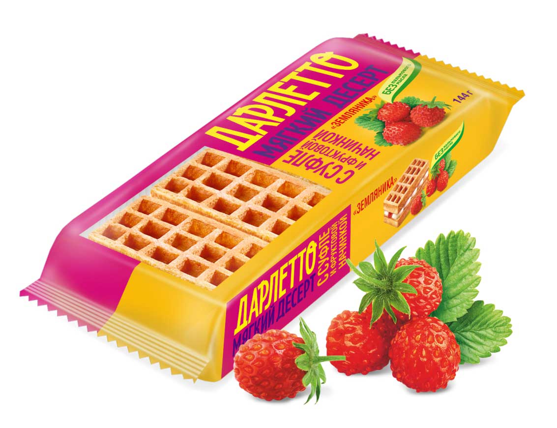 Мягкий десерт с суфле и фруктовой начинкой «Земляника» 144 г