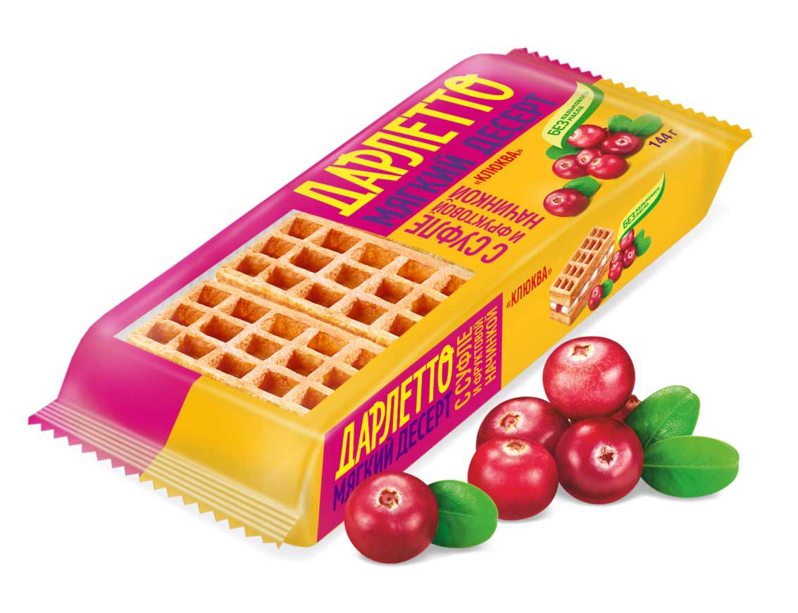 Мягкий десерт с суфле и фруктовой начинкой «Клюква» 144 г