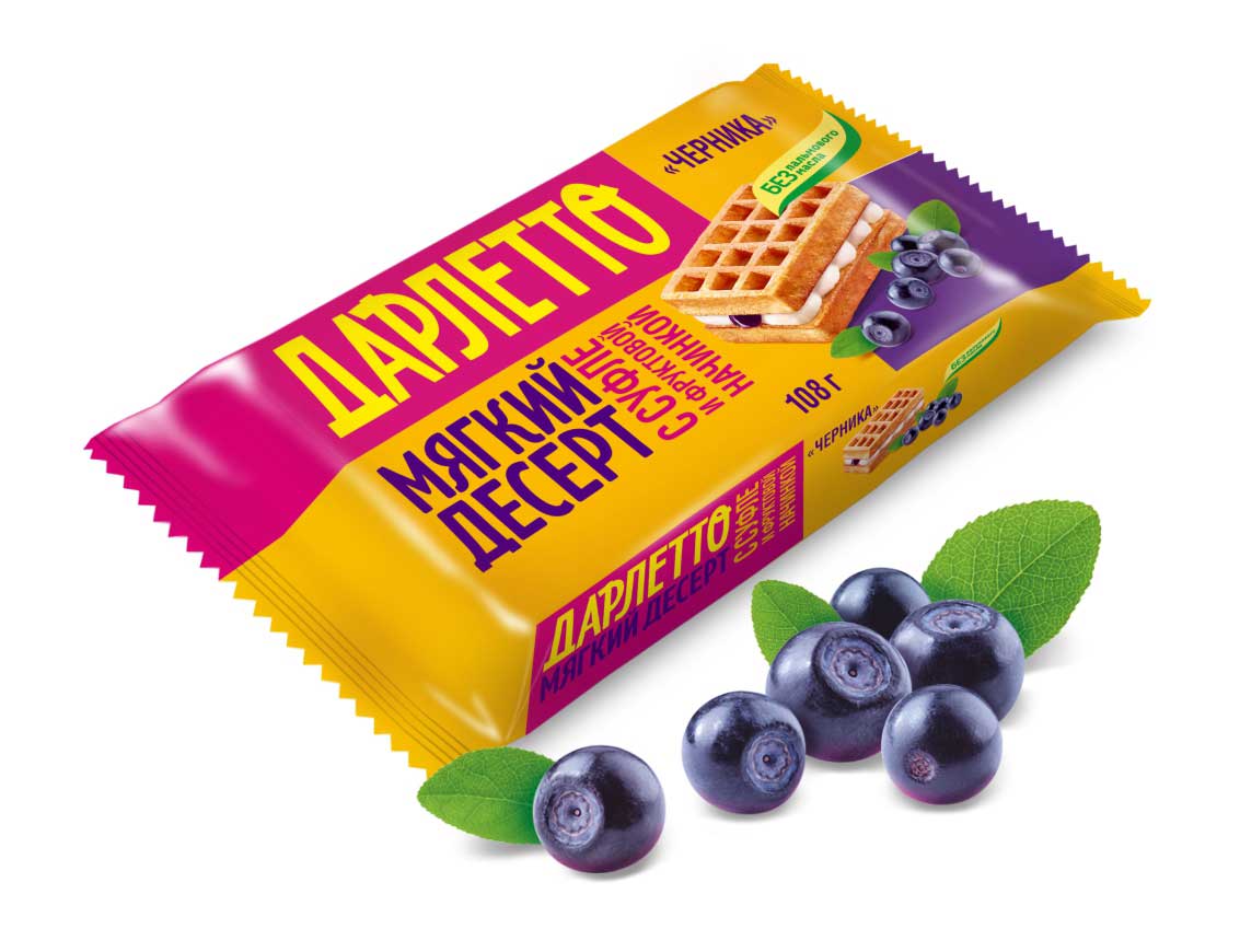 Мягкий десерт с суфле и фруктовой начинкой «Черника» 108 г