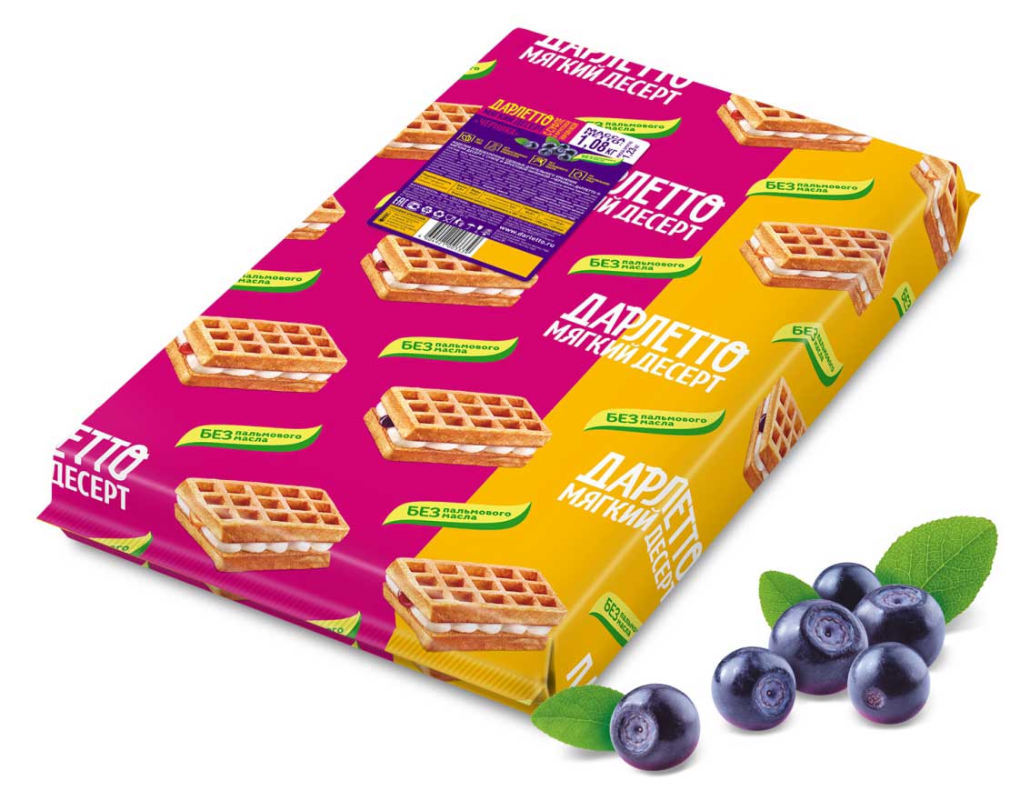 Мягкий десерт с суфле и фруктовой начинкой «Черника» 1,08 кг