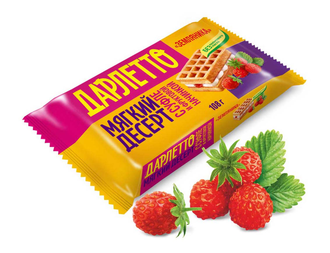 Мягкий десерт с суфле и фруктовой начинкой «Земляника» 108 г