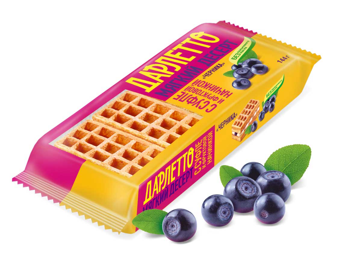 Мягкий десерт с суфле и фруктовой начинкой «Черника» 144 г