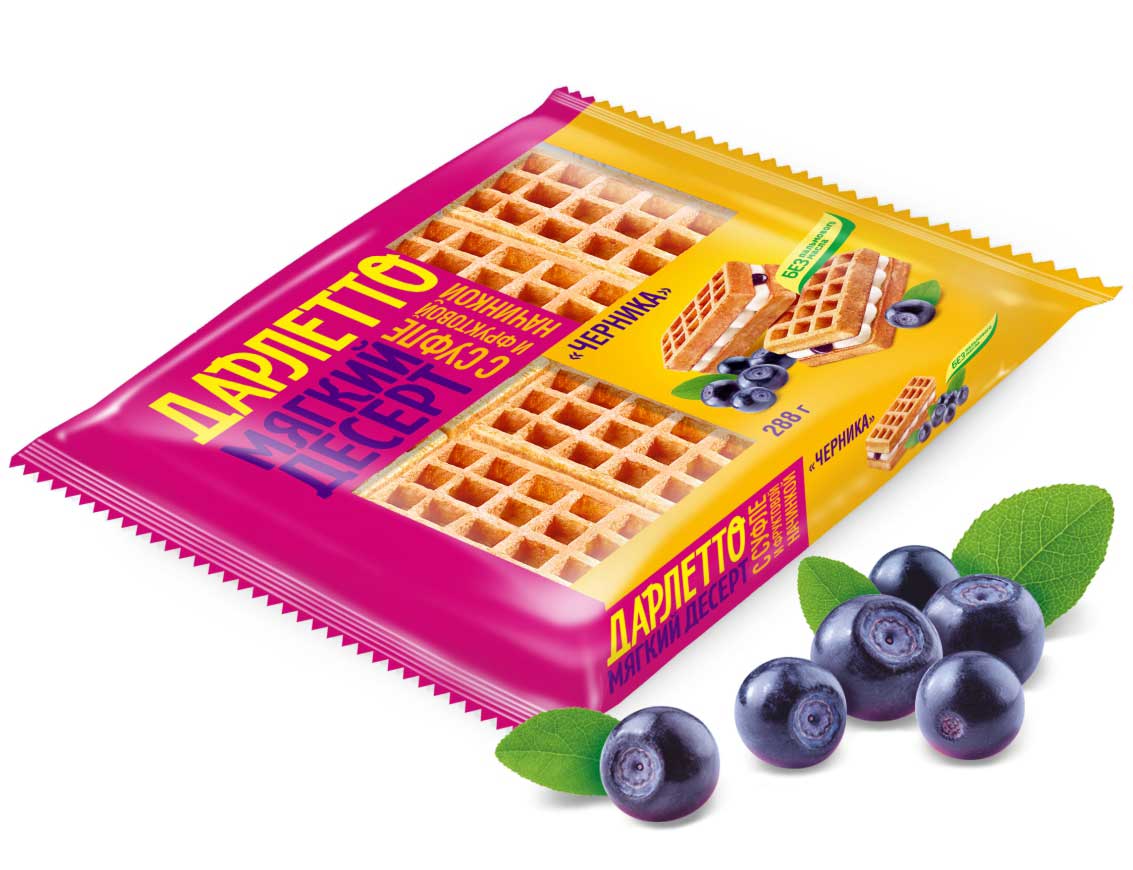 Мягкий десерт с суфле и фруктовой начинкой «Черника» 288 г