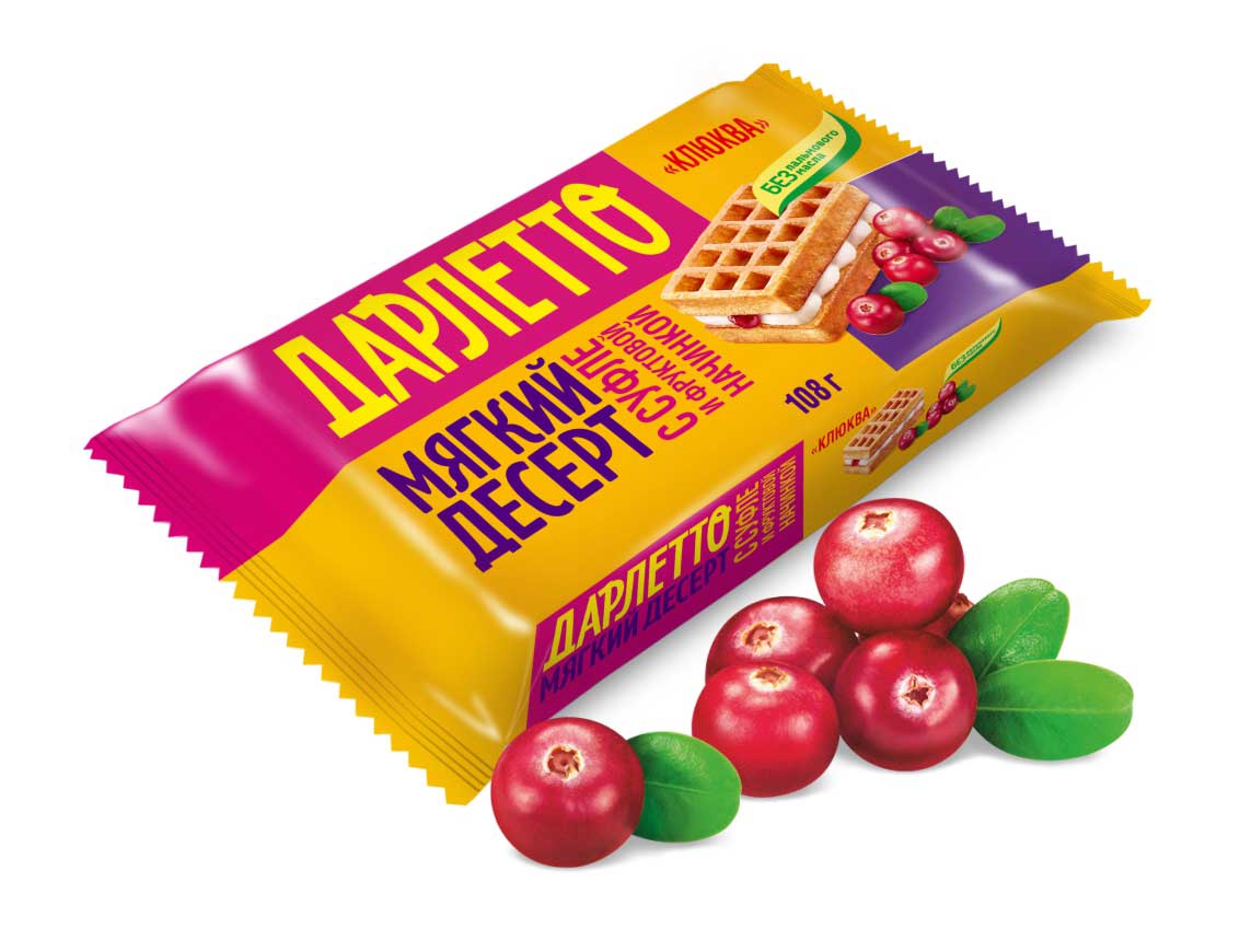 Мягкий десерт с суфле и фруктовой начинкой «Клюква» 108 г