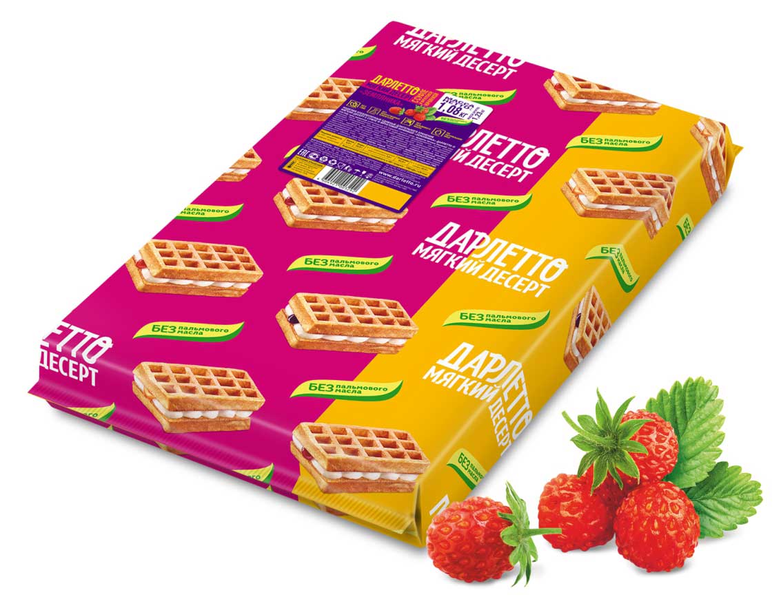 Мягкий десерт с суфле и фруктовой начинкой «Земляника» 1,08 кг