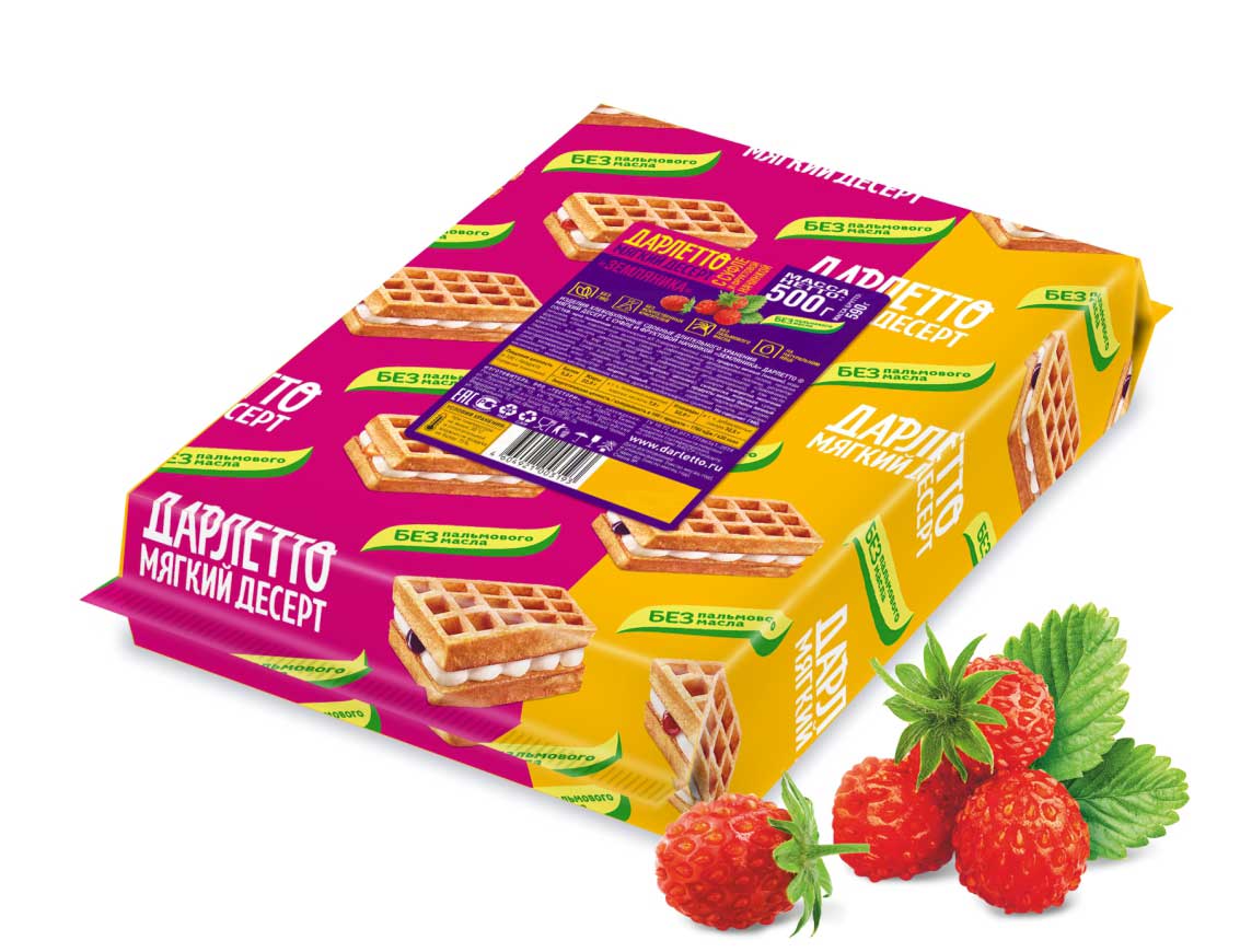 Мягкий десерт с суфле и фруктовой начинкой «Земляника» 500 г