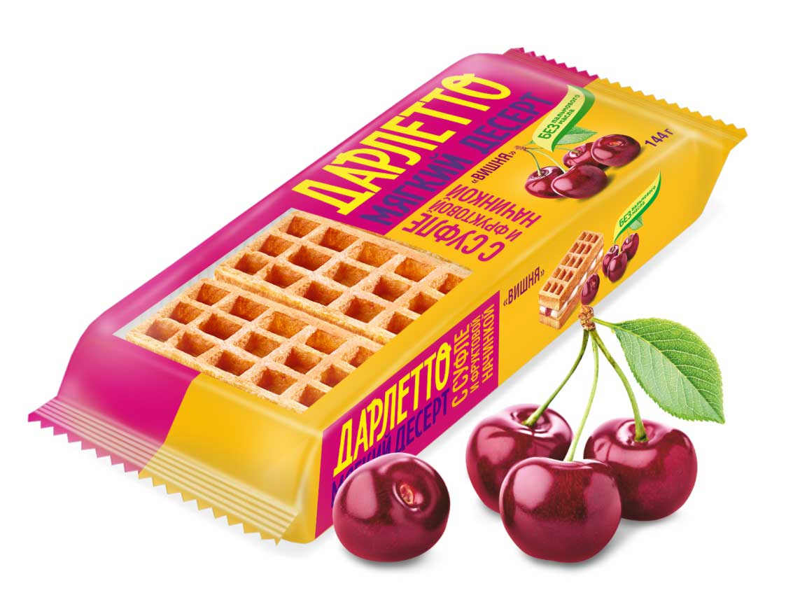 Мягкий десерт с суфле и фруктовой начинкой «Вишня» 144 г