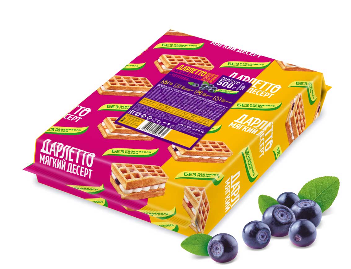 Мягкий десерт с суфле и фруктовой начинкой «Черника» 500 г