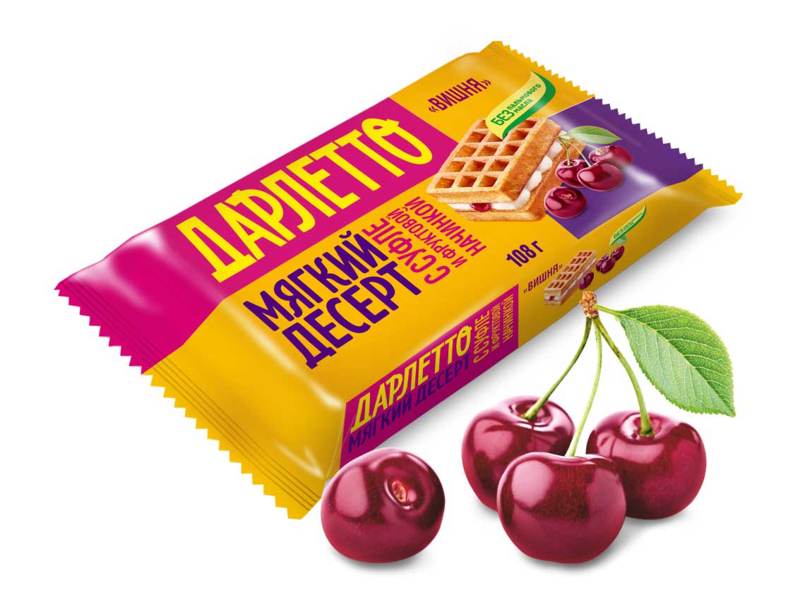 Мягкий десерт с суфле и фруктовой начинкой «Вишня» 108 г