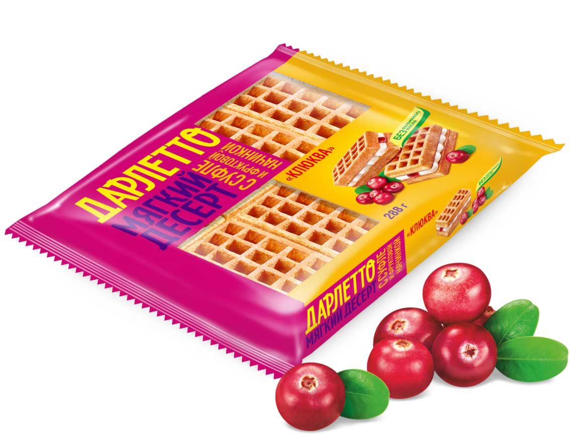 Мягкий десерт с суфле и фруктовой начинкой «Клюква» 288 г