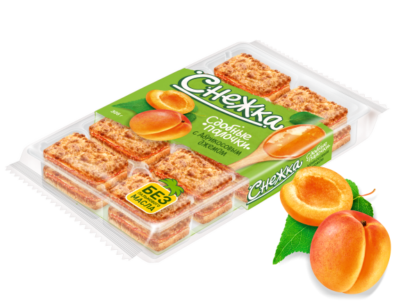 Сдобные палочки СНЕЖКА с абрикосовым джемом 308 г