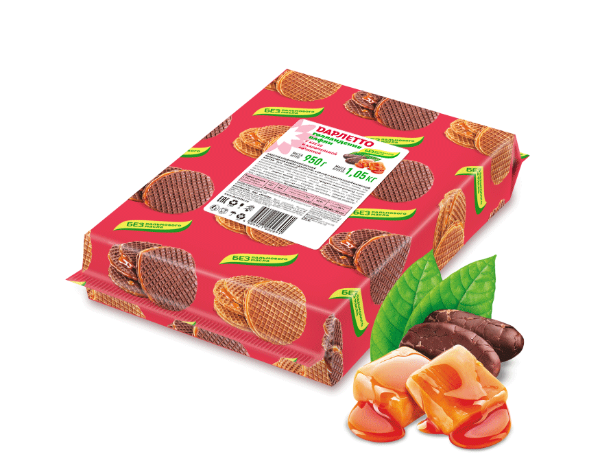 Голландские вафли с какао и карамельной начинкой 950 г
